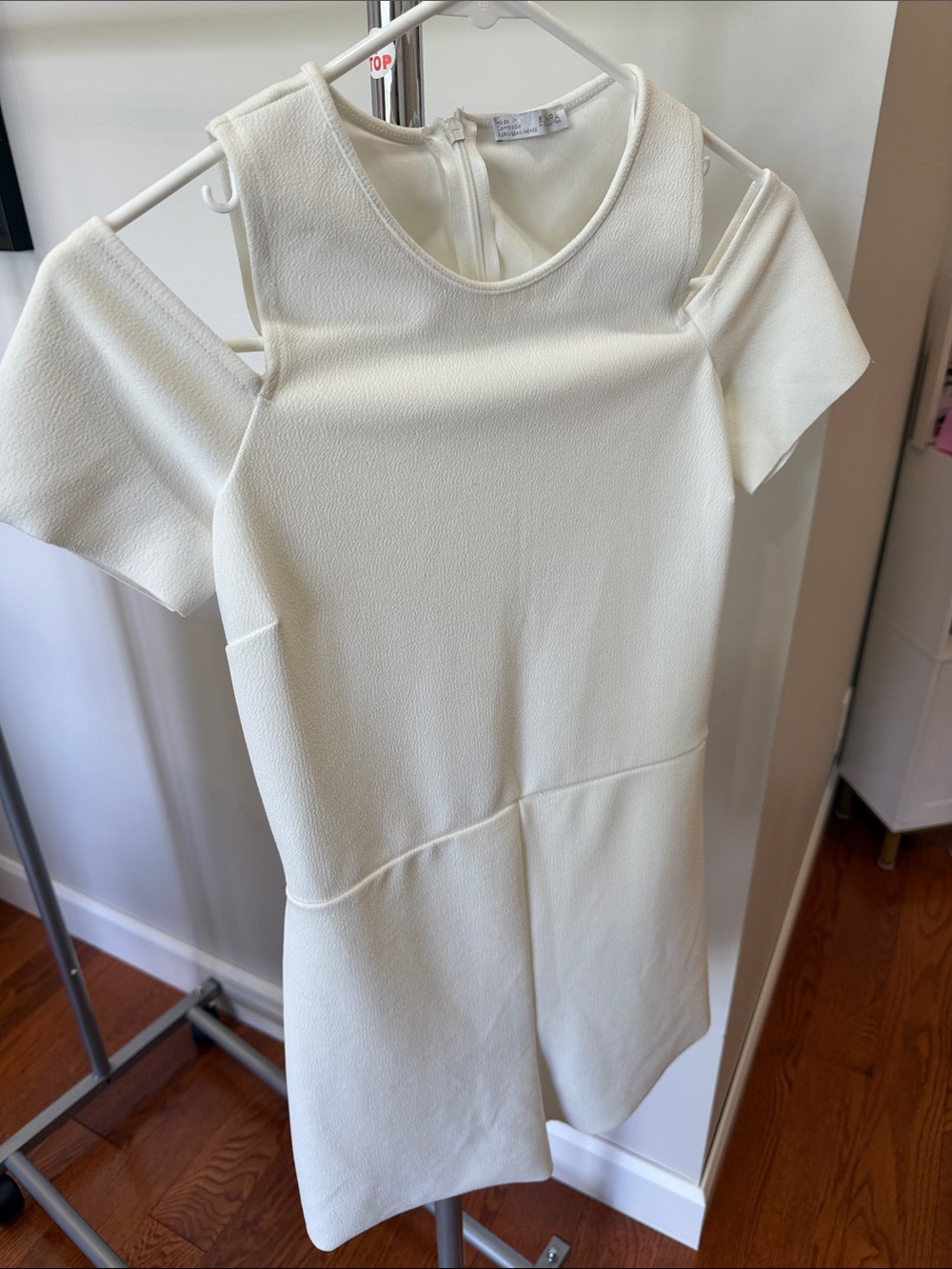 Zara Cream Cold-Shoulder Short Jumpsuit Romper